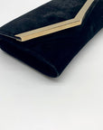 Jimmy Choo Black Velvet Emmie Crossbody Clutch