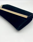 Jimmy Choo Black Velvet Emmie Crossbody Clutch