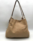 Coach Taupe Pebbled Leather Edie Shoulder Bag