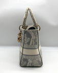 Christian Dior Gray & White Canvas D-Light Satchel Bag