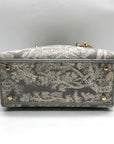 Christian Dior Gray & White Canvas D-Light Satchel Bag