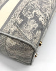 Christian Dior Gray & White Canvas D-Light Satchel Bag