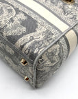 Christian Dior Gray & White Canvas D-Light Satchel Bag
