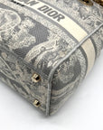Christian Dior Gray & White Canvas D-Light Satchel Bag