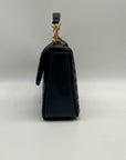 Sam Edelman Black Woven Leather Christy Top Handle Crossbody Bag