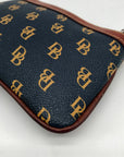 Dooney & Bourke Blue And Yellow Pebbled Grain Monogram Wallet