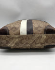 Coach Brown Coated Monogram Canvas Heritage Stripe Tote Bag F14477