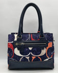 Coach Blue Canvas Legacy Heritage Candace Carryall Satchel Bag 19951