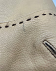 Cole Haan Beige Pebbled Leather Shoulder Bag