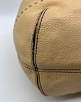 Cole Haan Beige Pebbled Leather Shoulder Bag