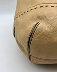 Cole Haan Beige Pebbled Leather Shoulder Bag