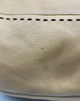 Cole Haan Beige Pebbled Leather Shoulder Bag