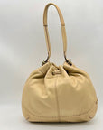 Cole Haan Beige Pebbled Leather Shoulder Bag
