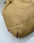 Cole Haan Beige Pebbled Leather Shoulder Bag