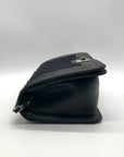 Badgley Mischka Black Beaded Quilted Diamond Faux Leather Crossbody