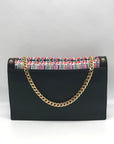 Milly Black & Colorful Tweed Shoulder Bag