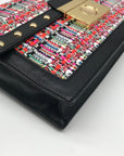 Milly Black & Colorful Tweed Shoulder Bag