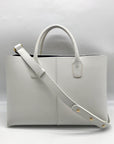 Mansur Gavriel White Leather Convertible Satchel