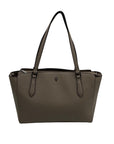 Tory Burch Grey Leather Emerson Small Top Zip Tote Bag