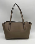 Tory Burch Grey Leather Emerson Small Top Zip Tote Bag