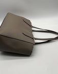Tory Burch Grey Leather Emerson Small Top Zip Tote Bag