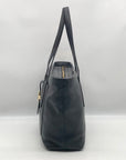 Tory Burch Blue Pebbled Leather Meyer Plaque Shoulder Bag