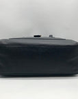 Tory Burch Blue Pebbled Leather Meyer Plaque Shoulder Bag