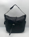 Michael Kors Black Leather Chandler Convertible Shoulder Bag.