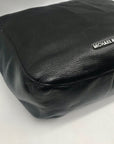 Michael Kors Black Leather Chandler Convertible Shoulder Bag.
