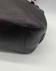 Cole Haan Chocolate Pebbled Leather Shoulder Bag