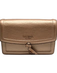 Kate Spade Rose Gold Pebbled Leather Knott Flap Crossbody Bag