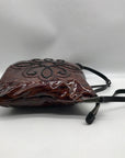 Brighton Brown Patent Leather Medallion Shoulder Bag