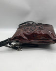 Brighton Brown Patent Leather Medallion Shoulder Bag