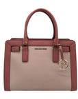 Michael Kors Pink Saffiano Leather Dillon Convertible Satchel Bag