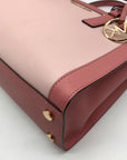 Michael Kors Pink Saffiano Leather Dillon Convertible Satchel Bag