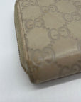 Gucci Beige Guccissima Leather Zip-Around Wallet
