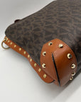 Michael Kors Brown Monogram Print Serena Large Shoulder Bag