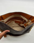 Michael Kors Brown Monogram Print Serena Large Shoulder Bag