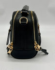 Madison West Black Leather Dome Crossbody Bag