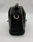 Madison West Black Leather Dome Crossbody Bag