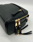 Madison West Black Leather Dome Crossbody Bag