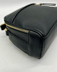 Madison West Black Leather Dome Crossbody Bag