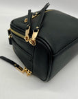 Madison West Black Leather Dome Crossbody Bag