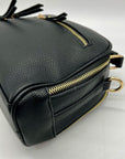 Madison West Black Leather Dome Crossbody Bag