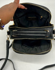 Madison West Black Leather Dome Crossbody Bag