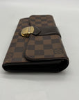 Louis Vuitton Brown Leather Damier Ebène Sistina Wallet