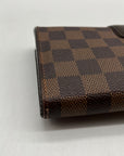 Louis Vuitton Brown Leather Damier Ebène Sistina Wallet