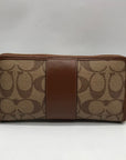 Coach Brown Coated Canvas & Leather Accordion Wallet