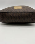 Michael Kors Brown Jet Set Monogram Messenger Shoulder Bag
