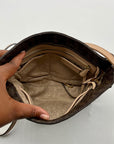 Michael Kors Brown Jet Set Monogram Messenger Shoulder Bag